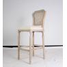 Buy cheap Wholesale event odd country style bar stool chair rattan back antique bar stools wooden carved with linen fabric barstoo from wholesalers
