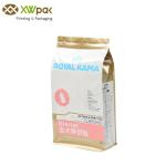 Food Grade Pet Food Packaging Bag Flat Bottom Eight Side Quad Seal Heat Seal