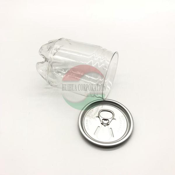 Buy cheap 250ml Cylinder Transparent Plastic Soft Drink Cans With Lid SGS FDA QS from wholesalers