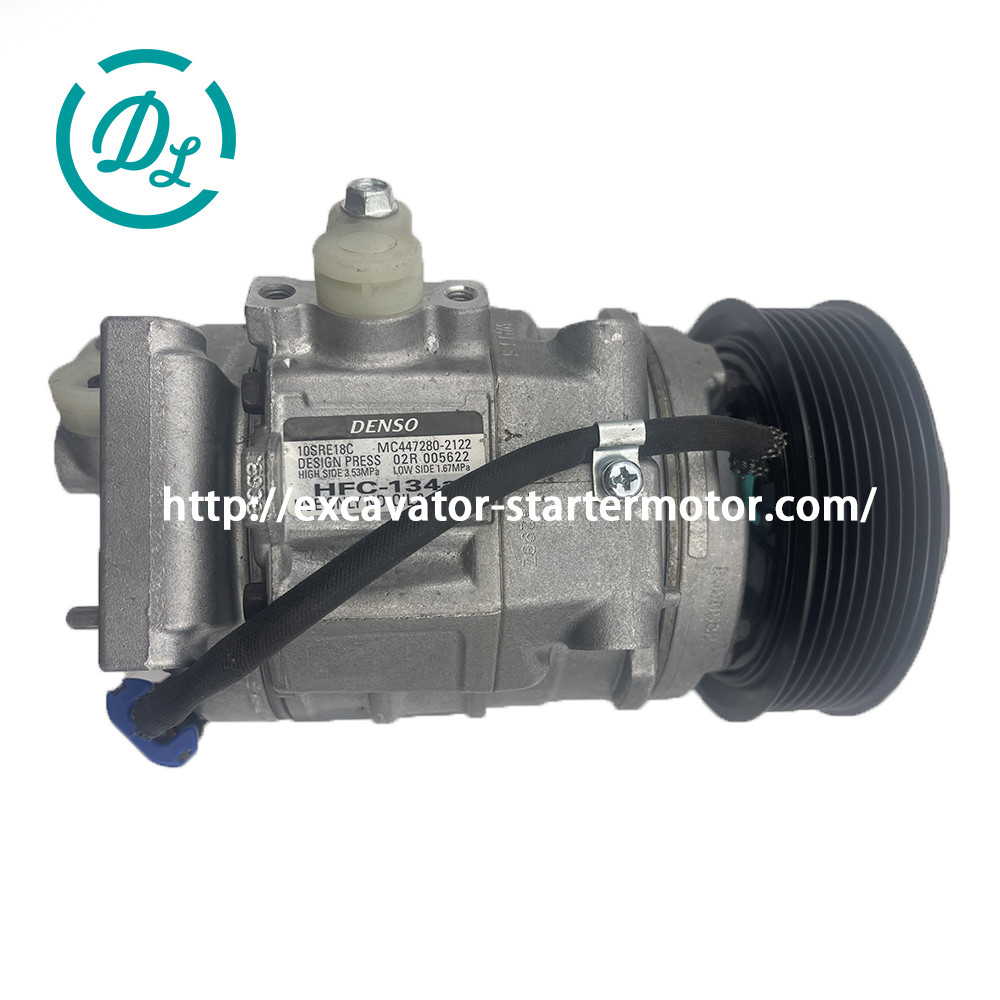 10SRE18C RE284680 Excavator Air Conditioner Compressor Denso HFC-134a