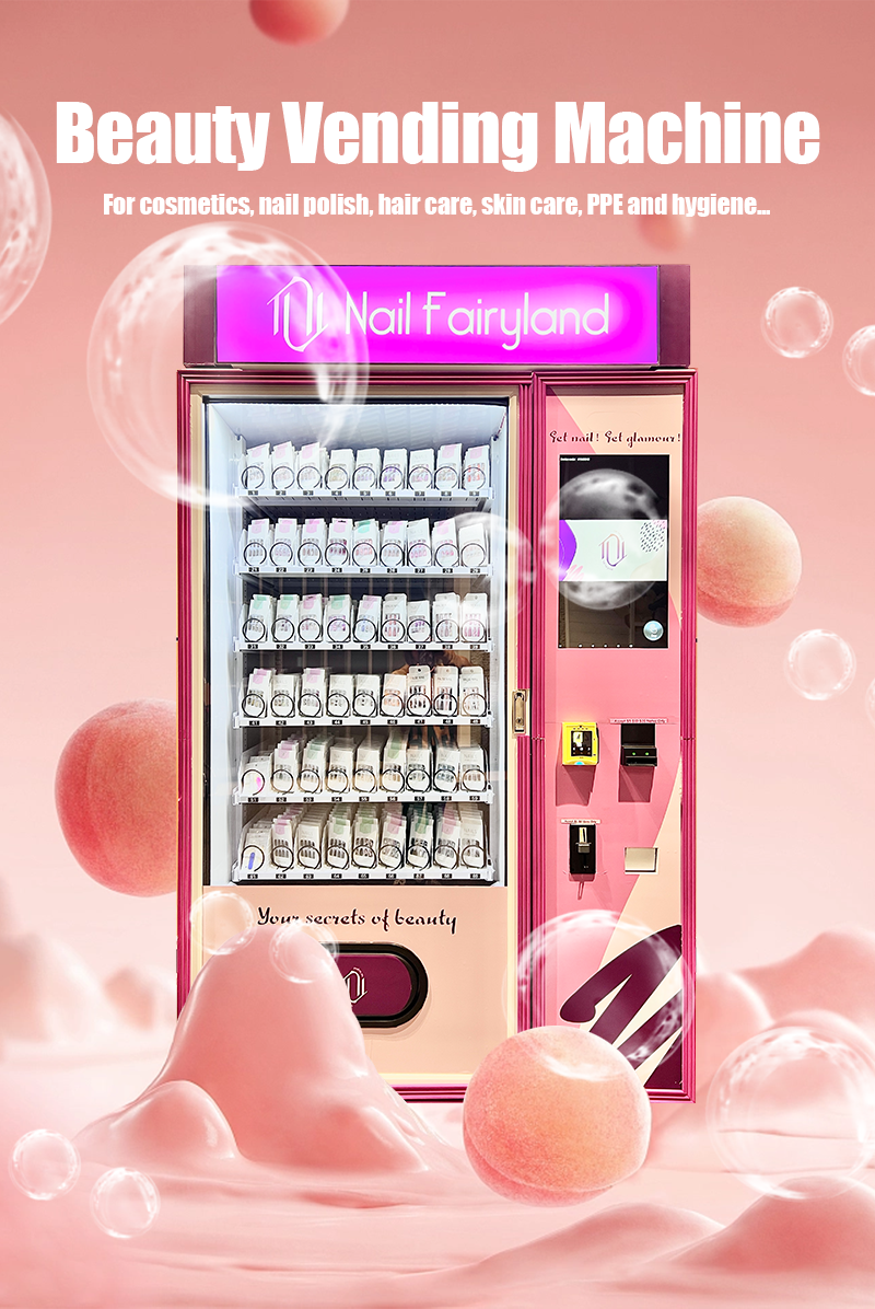 Shopping Mall Beauty 22'' Touch Screen Nail Eyelash Vending Machine with Coin Bill Acceptor
