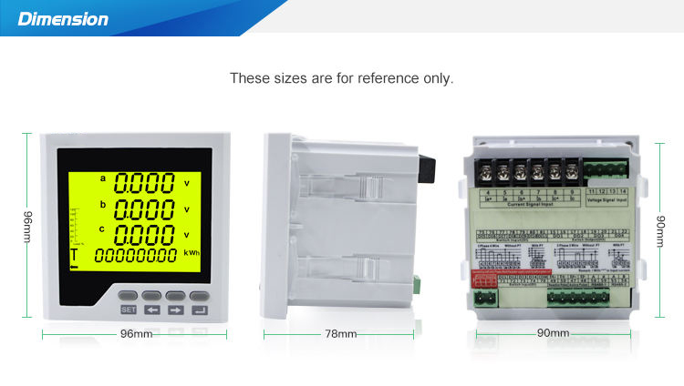 Digital Power Factor Meter Power Meter COS meter Multi-functions meter 96*96