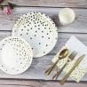 Buy cheap FDA Disposable Dishware White And Gold Party Supplies from wholesalers