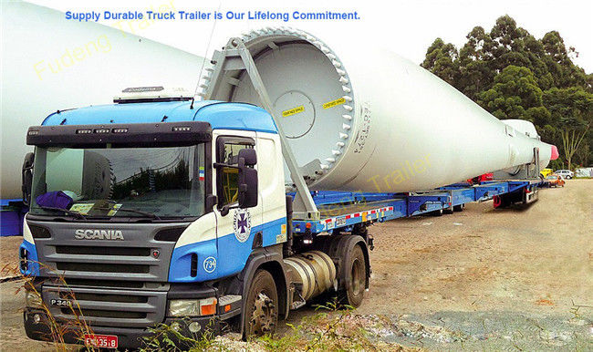 43 - 56 Meters Extendable Lowboy Trailer For Hydraulic Steering Wind Blade Carry