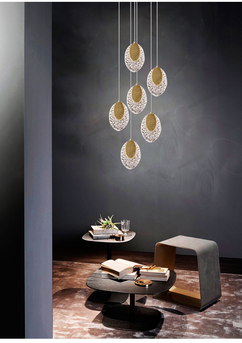New LED acrylic chandelier modern staircase lighting lamps living room long Chandelier(WH-NC-77)