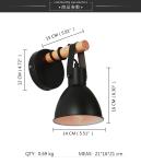 Industrial Retro Black Lampshade plug in wall light (WH-VR-15)