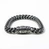 Buy cheap Stainless steel men's bracelet with retro patterned surface cast magnetic buckle design, trendy accessory from wholesalers
