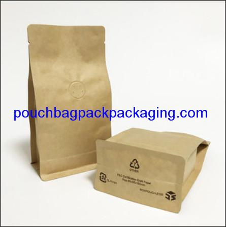 Buy cheap Block bottom stand up pouch, coffee bag, 95x55x185mm, 150 microns from wholesalers