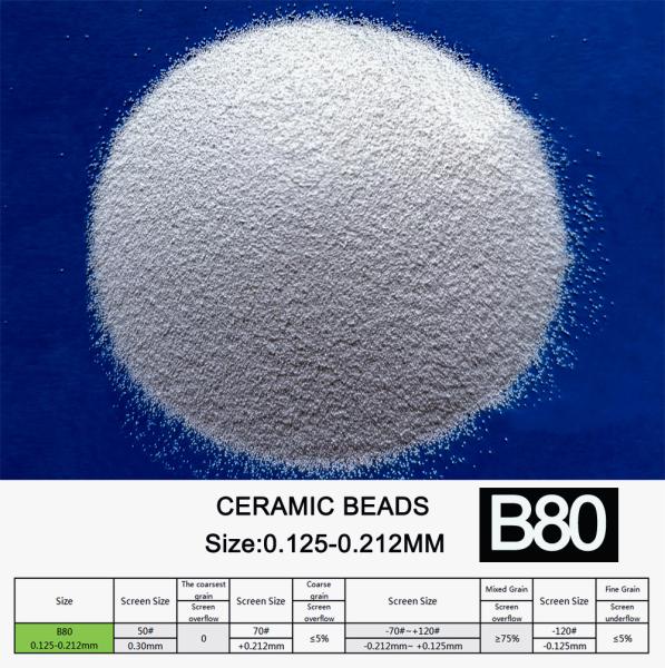 Buy cheap 0.125 to 0.212mm B80 Ceramic Bead Blasting Material Good Sphericity from wholesalers