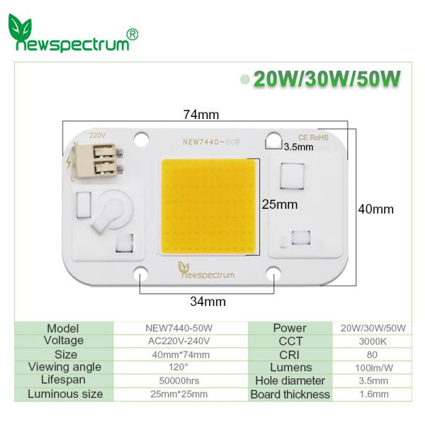 Buy cheap Warm White Light 50 Watt Cob Led Chip Energy Saving Design Superior Waterproof from wholesalers