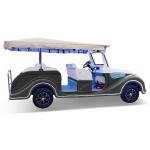 Gray Classic Car 8 Seats Electric Tourist Car Sightseeing Bus Three Rows Of
