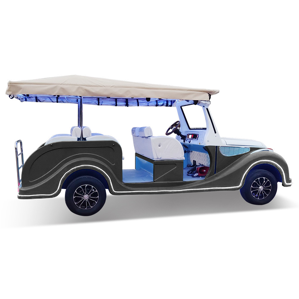 Golf Sightseeing Classic Car Basic 8 Seat Shuttle Classic Trolley Bus Support OEM