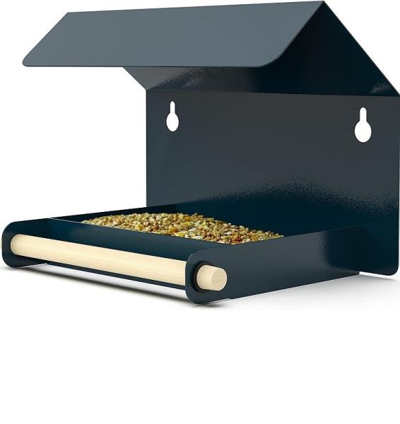 Buy cheap Rain Cover Roof Bird House Frame Wall Mounted Garden Locker Bird Feeder in Black Steel from wholesalers