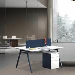 Workstation Desk Office Furniture Blue Wooden Workstation 4 Seat Office Computer