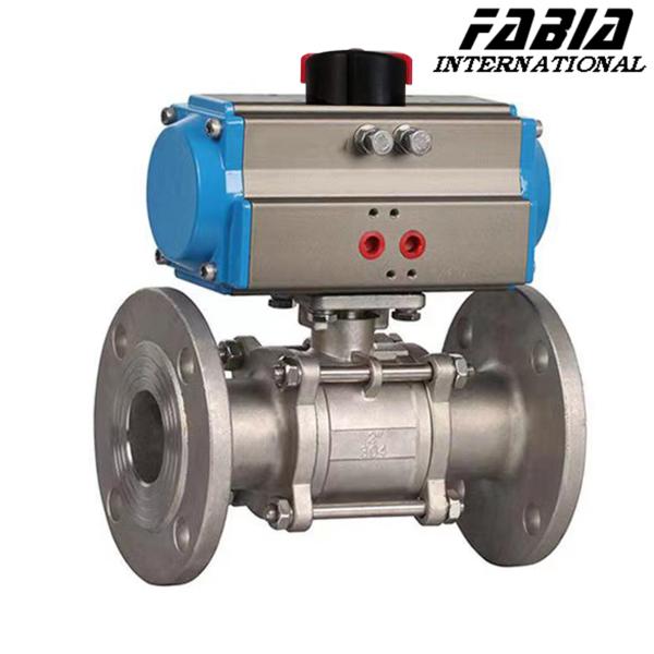 Buy cheap Pneumatic High Pressure Ball Valve Three Piece Flanged Industrial Ball Valve from wholesalers