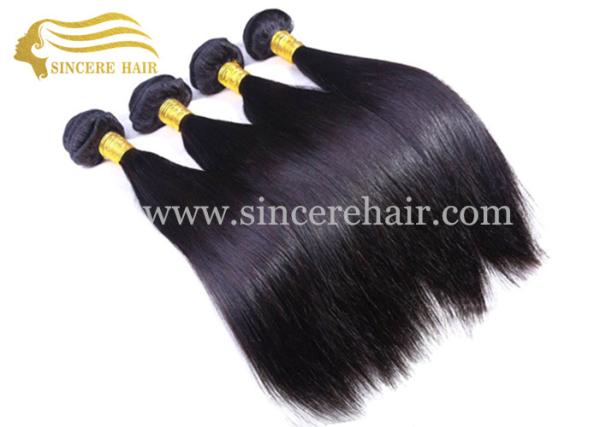 22 Inch Virgin Human Hair Extensions, 55 CM Natural #1B Virgin Remy Human Hair