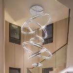 Luxury Crystal Living Room Chandelier Creative Ring Design Lobby Lamp(WH-NC-41)