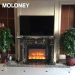 40'' 102cm Wall Insert Recessed Fireplace Fake Charcoal 750-1500W with LED