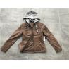 Buy cheap Grey Pu Leather Coat Melange Detachable Hooded Camel Tw74382 from wholesalers
