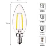2W E12 E14 LED Filament Bulb , C35 LED Candle Lights For Chandeliers