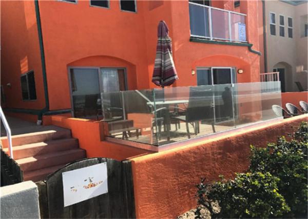 Modern Building Railing Frameless Glass Balcony Balustrade With Aluminum Alloy U