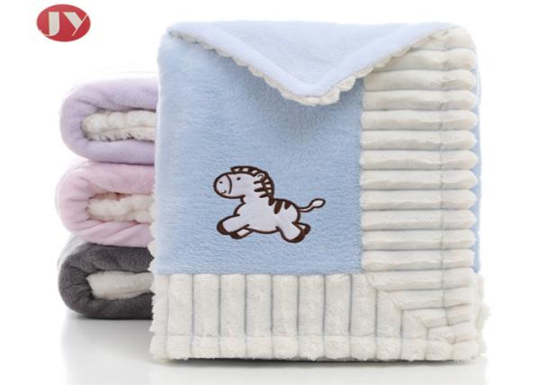Buy cheap Embroidered Warm Baby Blanket Soft flannel Fleece animal cartoon swaddled Bedding Decration from wholesalers