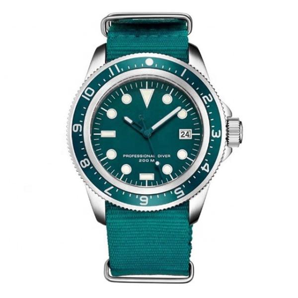 Buy cheap Round ODM Analogue Wrist Watch 42mm Divers Wristwatch Nylon Strap from wholesalers