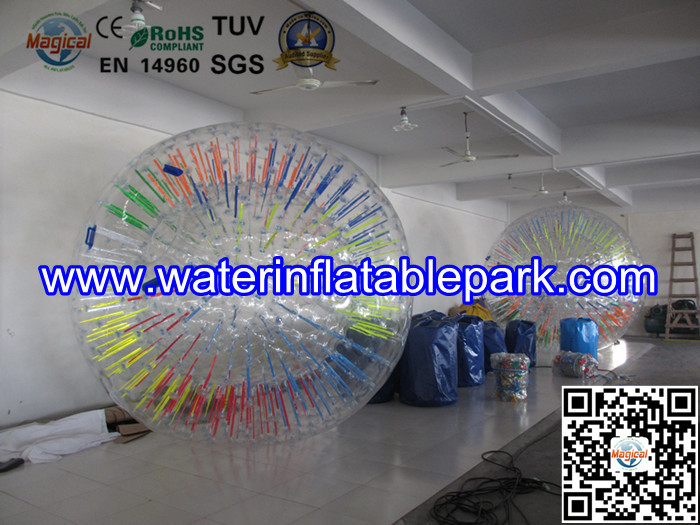 Colorful Water Zorbing Ball Walking , Transparent Zorb Ball Party