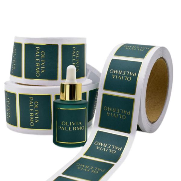 50MM Custom Waterproof Plastic Coated Stickers Labels For Cosmetics Plastic