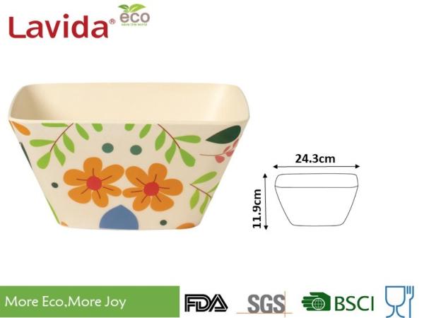 Buy cheap Large Size Eco Bamboo Serving Bowl Easy Cleaning Anti - Bacteria Heat Resistance from wholesalers