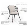 Buy cheap Courtyard Outdoor Dining Set with Round Tempered Glass Table and Rope Weave Armchair from wholesalers