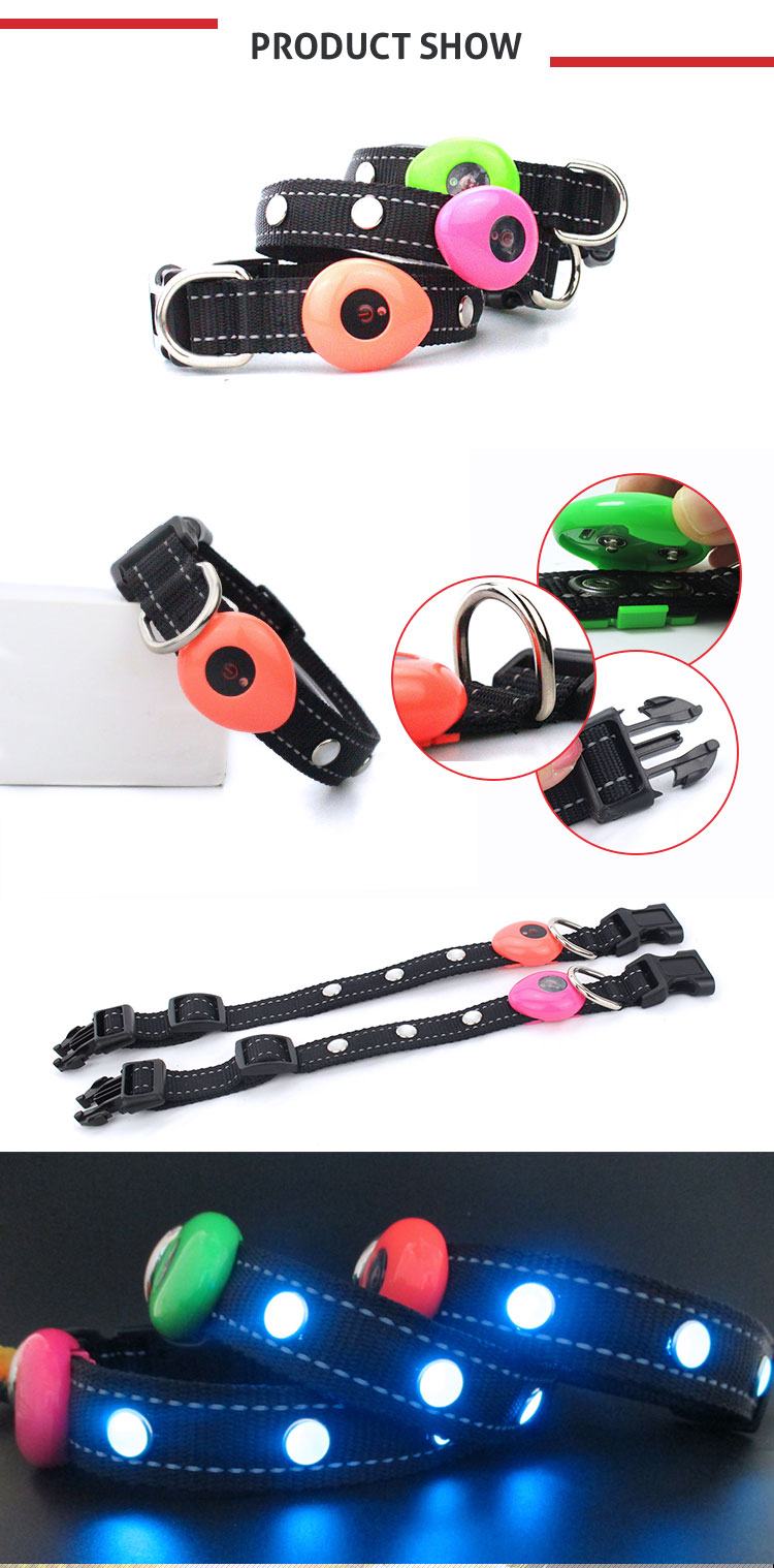 2018 waterproof night safety led light pet dog belt