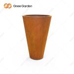 OEM ODM Outdoor Metal Planter , Rusted Metal Planter Boxes Corten Steel