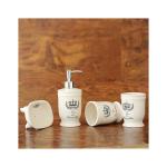 Round 4 Piece Ceramic Bathroom Set White Glazed For Home Hotel
