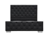 Crushed Velvet King Size Upholstered Bed Frame Plywood Black Faux Leather Europe