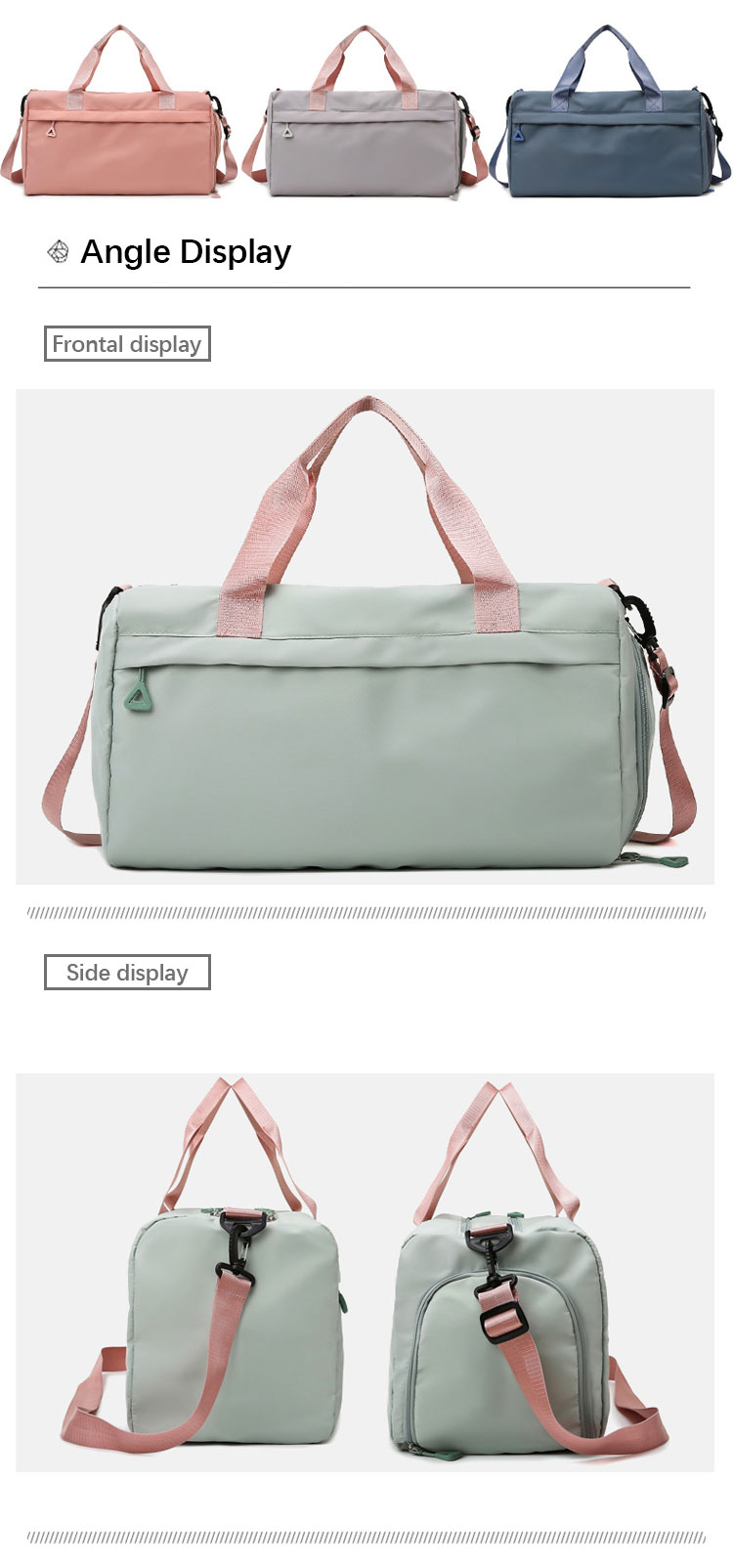 Customized Waterproof Fitness Tote Bag With Wet Pocket And Shoe Compartment