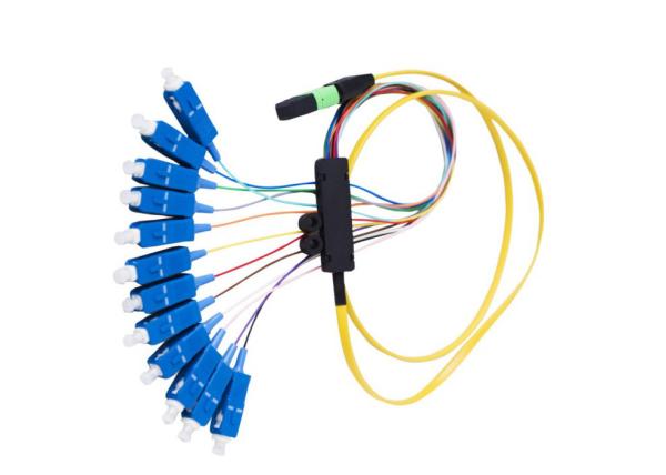 Buy cheap 12 core Simplex Flat Round Telecommunication fiber optic , MPO - SC Fiber optic jumper from wholesalers