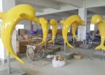 Outdoor Fiberglass Animal Statues Customized Color Cute Dolphin Statues