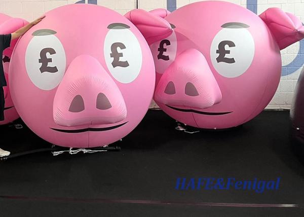Buy cheap Customizable 2m Helium Inflatable Ball Pink Cartoon Pig Advertising And Marketing from wholesalers