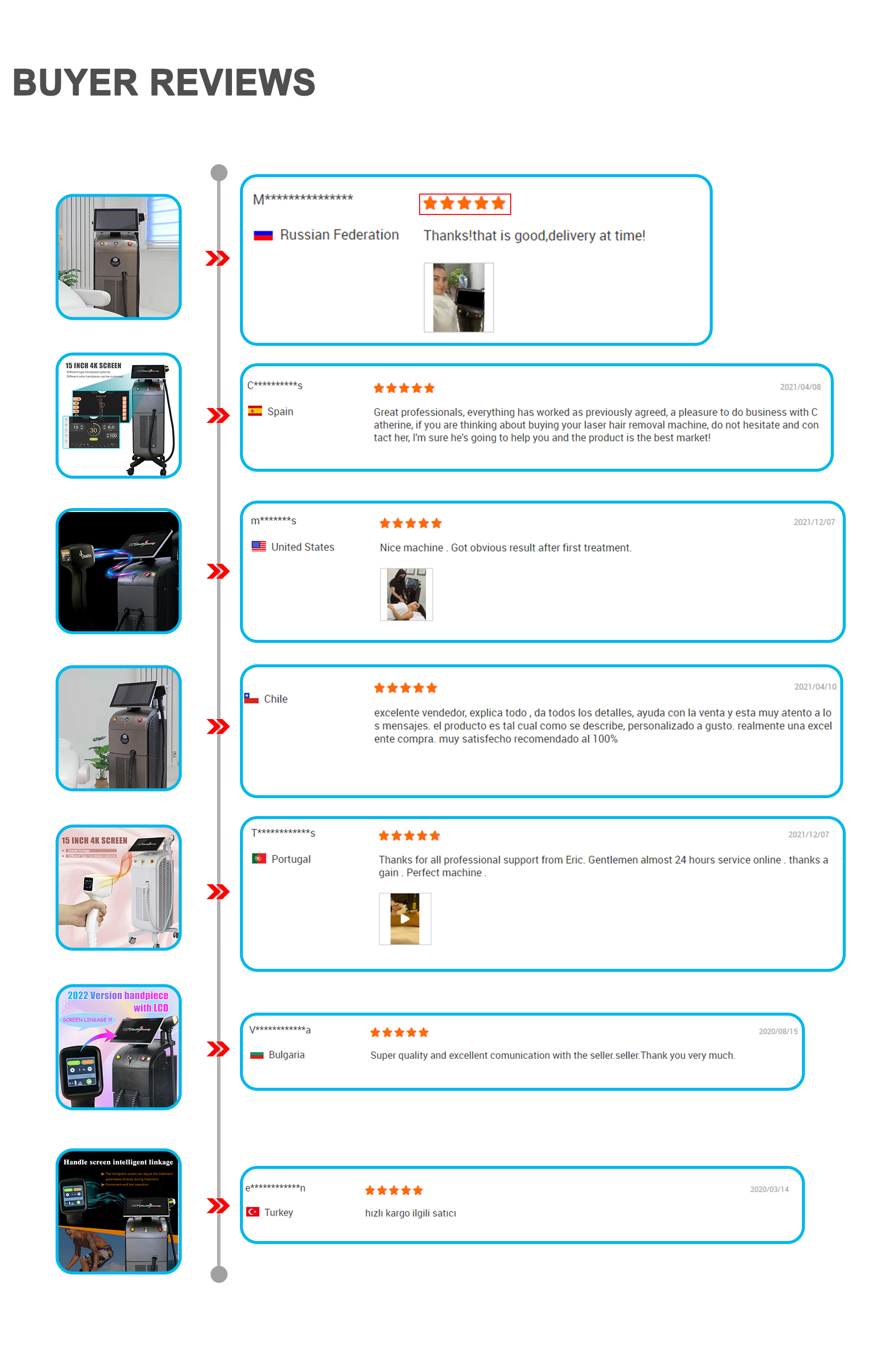 755 808 1064 Diode Laser Skin Hair Removal Device with 6-16 Laser Bars and Touch Screen
