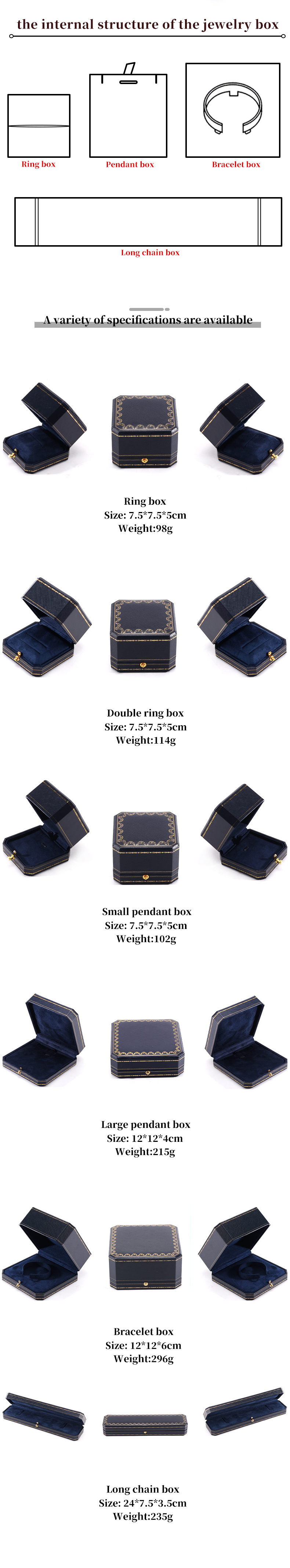 Custom Logo Jewelry Package Handmade Blue Square Paper Box for Luxury Plastic Ring Box