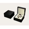 Buy cheap Lockable Watch Box with Glossy Black Wooden Box Inside PU Leather 150*150*50mm from wholesalers