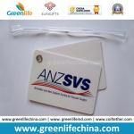 Classic White Logo Imprinted Hard PVC Promotional Name Tag& Loop