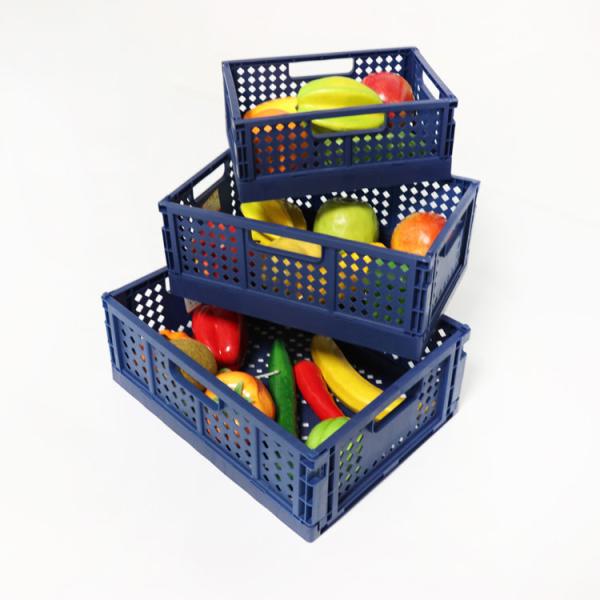 Buy cheap Odorless Collapsible Plastic Storage Crate , Drainable Foldable Plastic Basket from wholesalers
