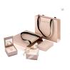 Buy cheap Small Rose Pink CMYK Fancy Gift Paper Bag Packaging Carrier With Ribbon Handles 230gsm from wholesalers