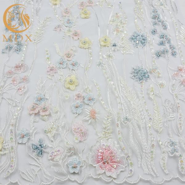 Buy cheap Handwork 3D Applique Lace Fabric Colorful Beautiful Lace Material from wholesalers