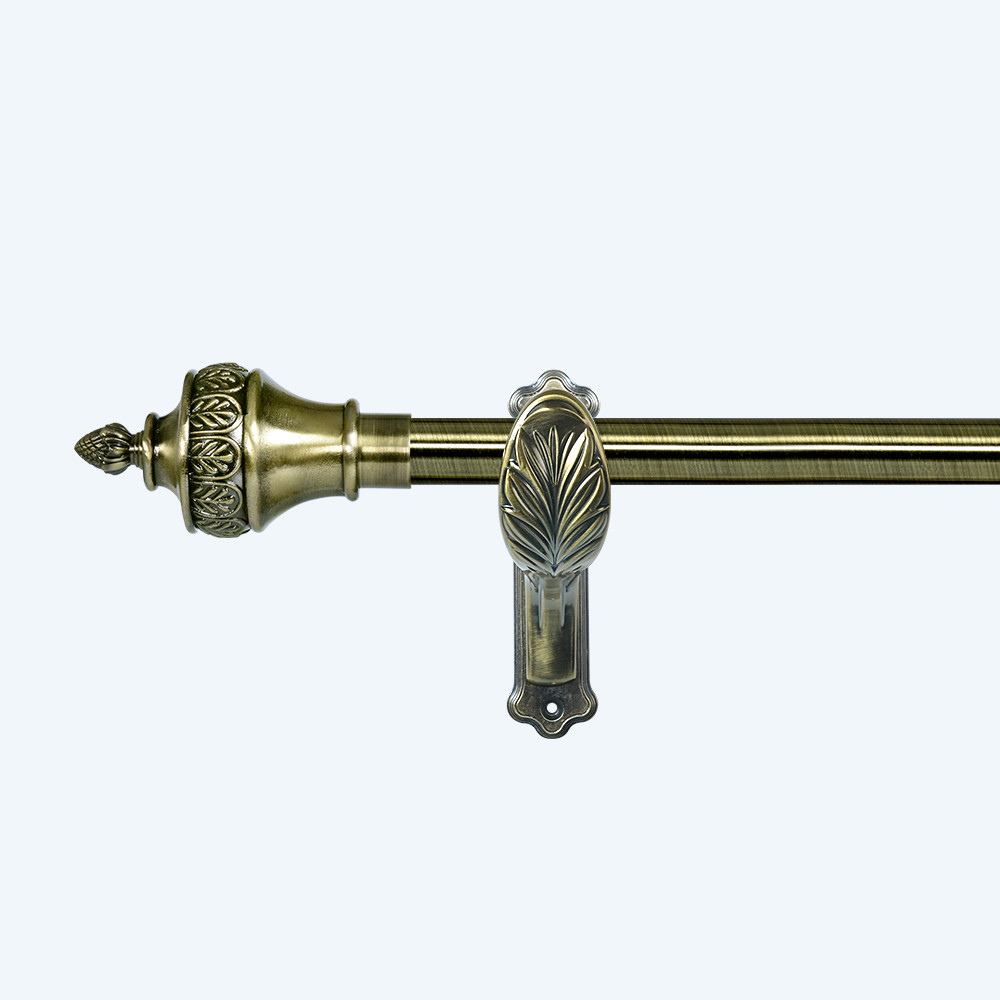 Anti Brass Color Hot Sale Metal Curtain Poles Curtain Rod Set Adjustable Double Curtain Rod