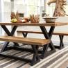 Buy cheap Outdoor L1400mm H750mm Steel And Wooden Bar Table Set from wholesalers
