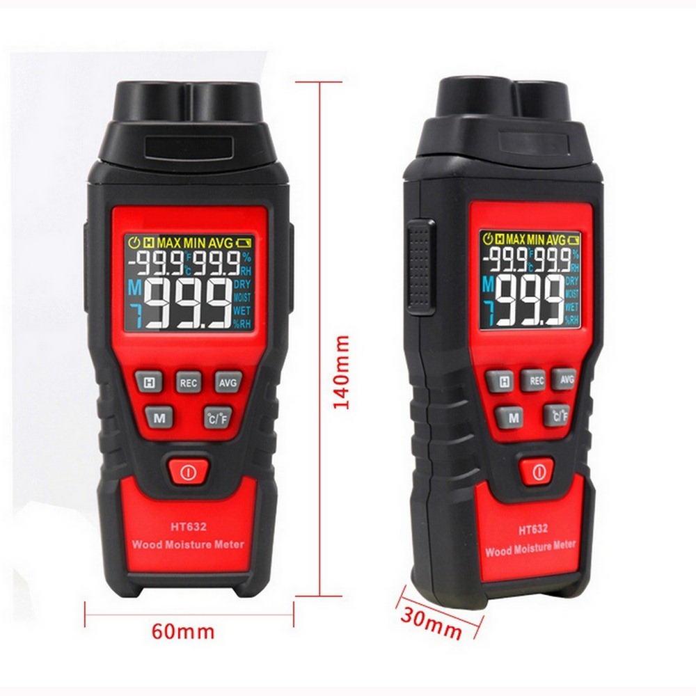 EMC Digital Wood Moisture Meter , 99.9%RH Hygrometer Moisture Meter