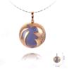 Buy cheap New 18K Rose Gold Natural Blue Chalcedony Rabbit Design Charm Pendant Necklace (GDN010) from wholesalers